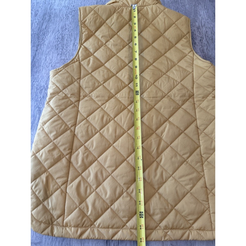Lands' End Quilted Puffer Vest Zip Up Womens Small 6-8 Polyester Fill Gold - Picture 4 of 8